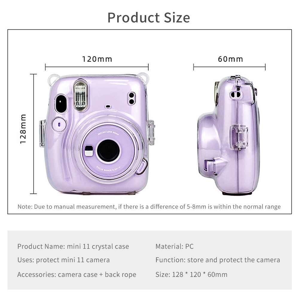 Túi máy ảnh chụp lấy liền bằng da PU dành cho Fujifilm Instax Mini 11 7s 7c và Polaroid PIC-300