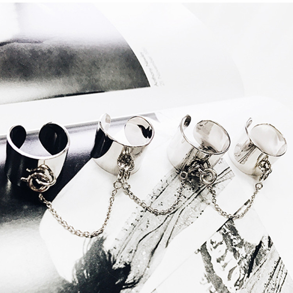 ☆YOLA☆ Fashion Open Finger Ring Party Jewelry Cross Virgin Mary Pendant Punk Rings Cool Alloy Adjustable Hip Hop Multi-layer Chain/Multicolor