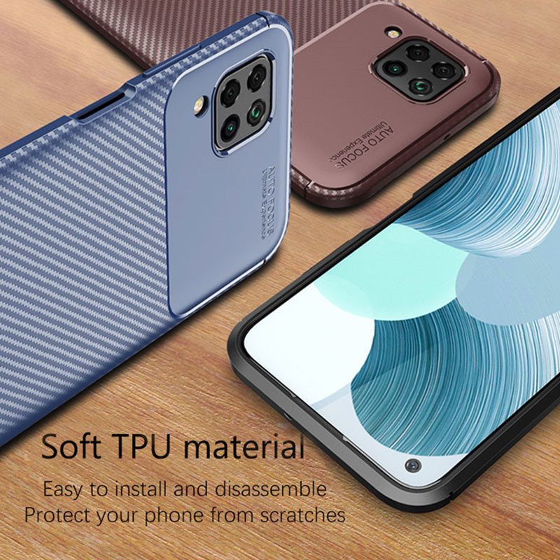 Ốp Điện Thoại Silicon Tpu Mềm Tản Nhiệt Chống Sốc Họa Tiết Sợi Carbon Cho Huawei Honor Play 3 4 4t Pro