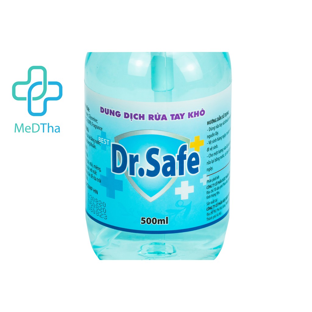 Gel và Dung dịch rửa tay khô sát khuẩn Dr.Safe - Hóa Dược Việt Nam (100ml, 500ml)