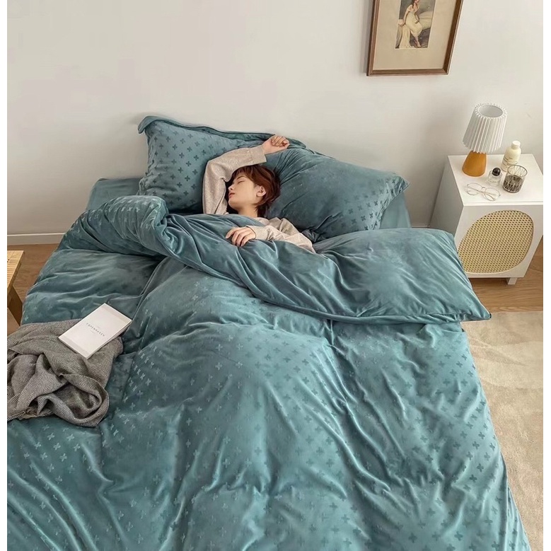 🍇🍇 Sét Chăn Ga Gối Nỉ Len CASHMERE 4 Món Chất Siêu Đẹp Ấm Áp Và Mềm Mịn - Mã KG117 🍇🍇 | BigBuy360 - bigbuy360.vn