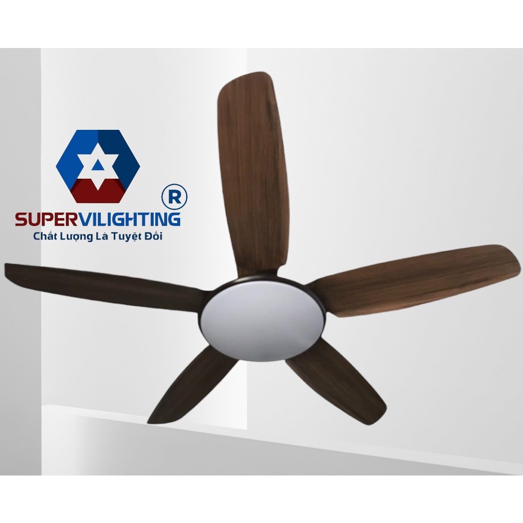 Quạt trần  SuperVilighting, MS VLT 5491, Động cơ DC 37W, sải cánh 1,32m, sô cánh 05, Bảo hành động cơ 48 tháng