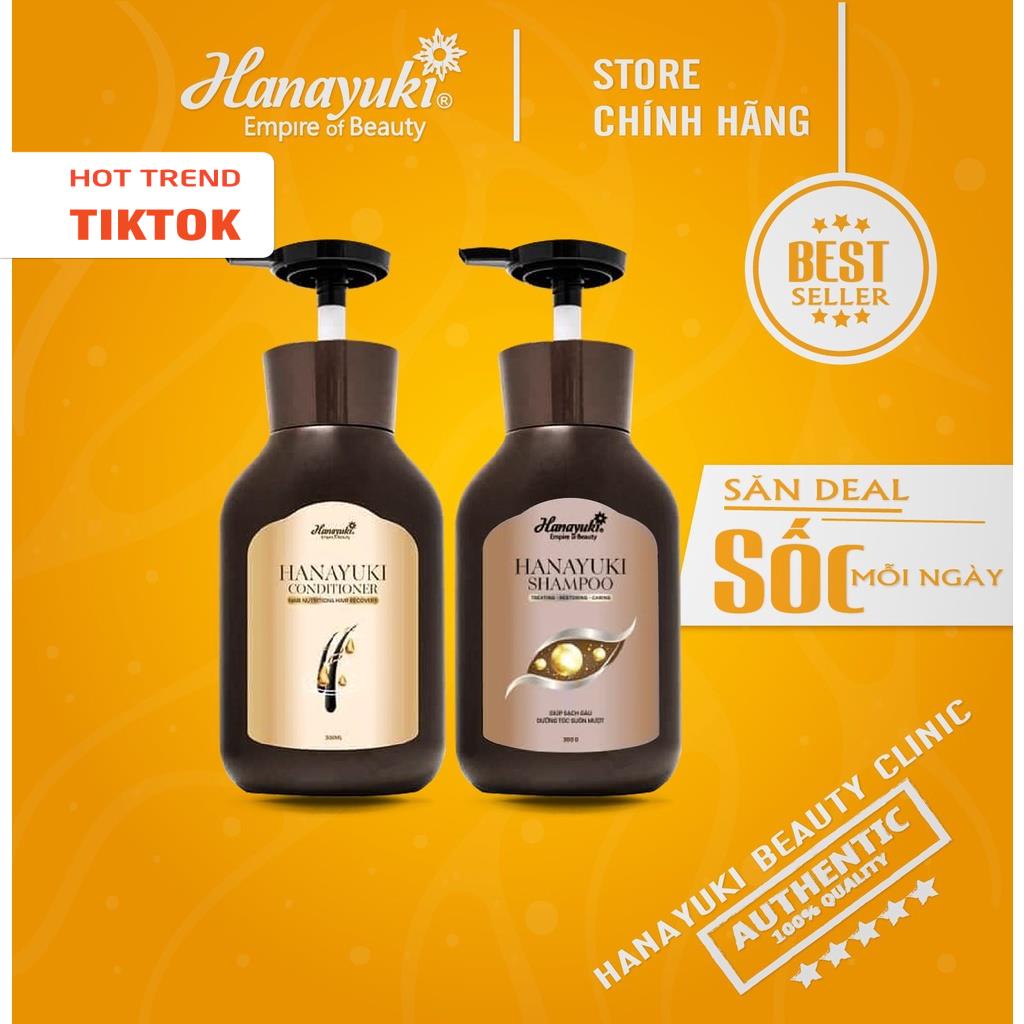 Combo dầu gội & dầu xả siêu mượt phục hồi dưỡng tóc Hanayuki Shampoo & Hanayuki Conditioner - Hanayuki Asia