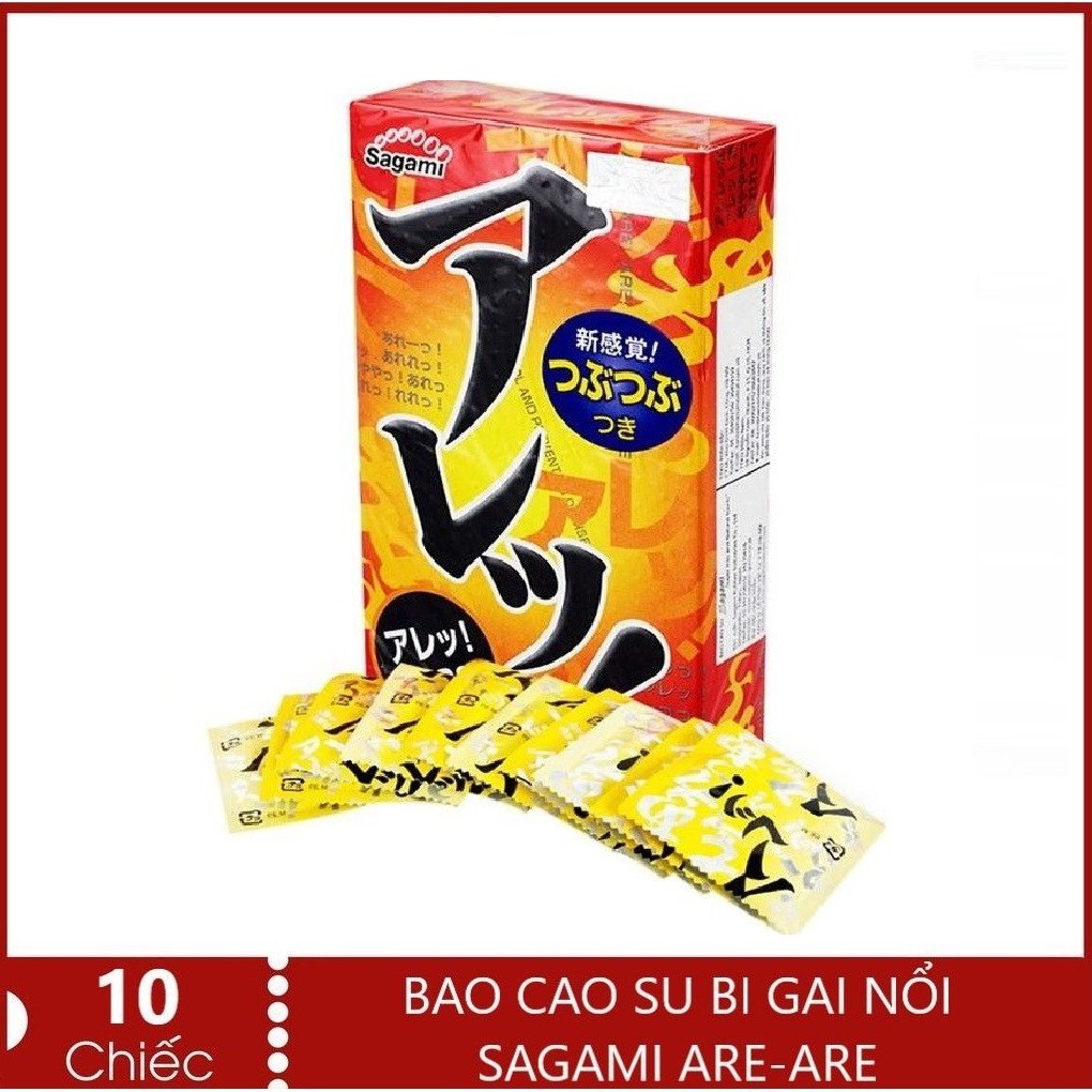 Hộp 10c Bao Cao Su Gân Gai Siêu mỏng SAGAMI ARE ARE - Xuất Xứ Nhật Bản