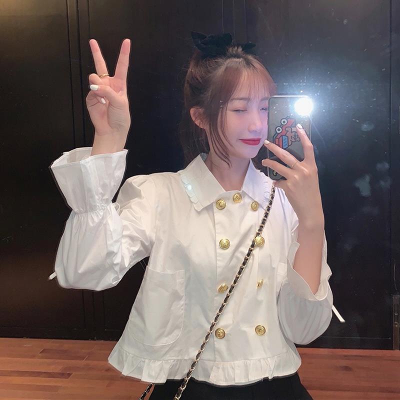 Áo Kiểu Nữ Dài Tay Cổ Chữ V Thời Trang Hàn