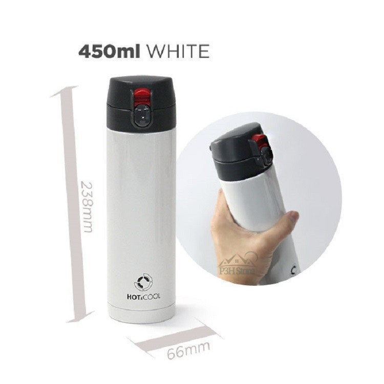Bình giữ nhiệt Lock&Lock Cherry Vacuum LHC541 Màu trắng/LHC540 Màu đỏ - 450ml