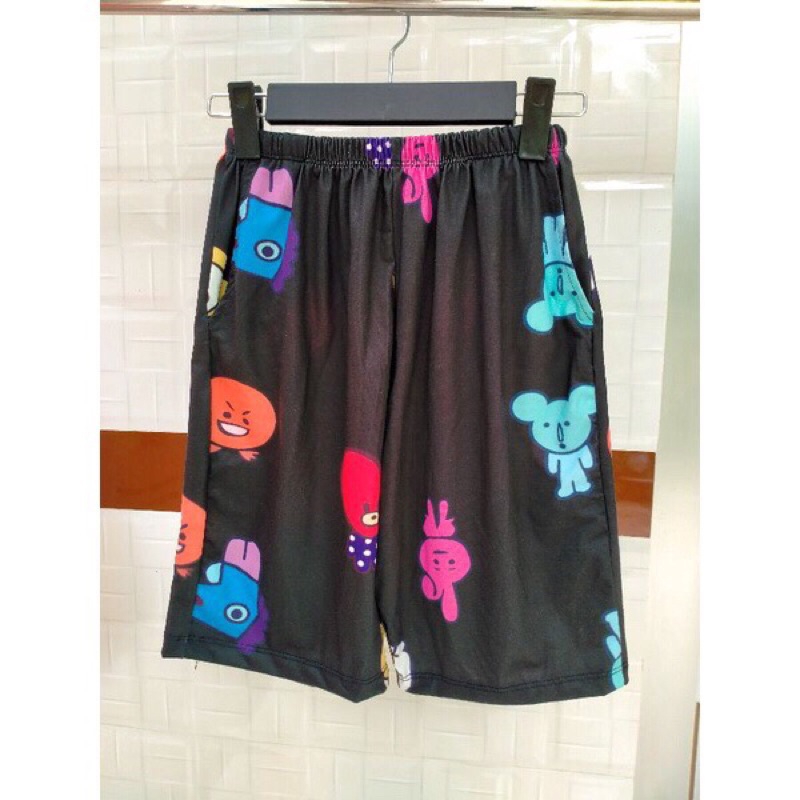 Quần ngố lửng hoạt hình Unisex nhiều mẫu, Nam nữ mặc đều được quần ngố thể thao freesize