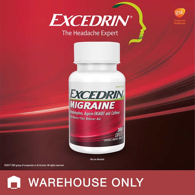 Viên uống hỗ trợ chứng đau nửa đầu Excedrin Migraine 300 viên