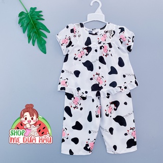 Bộ tole bé gái, đồ bộ mặc nhà chất lanh tay ngắn quần dài 8-32kg shop mẹ dưa hấu