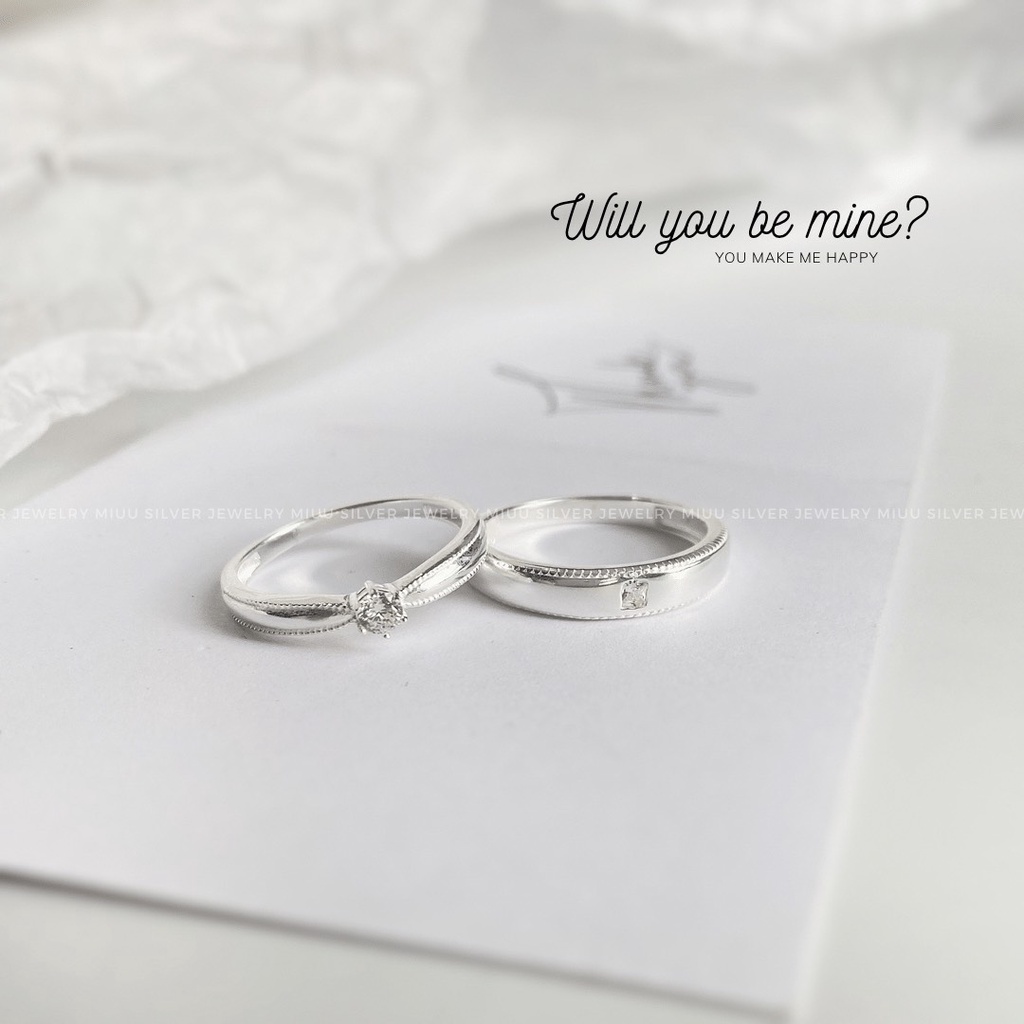 Nhẫn đôi bạc nam nữ Miuu Silver, nhẫn cặp nam nữ đơn giản, xinh xắn Everlasting
