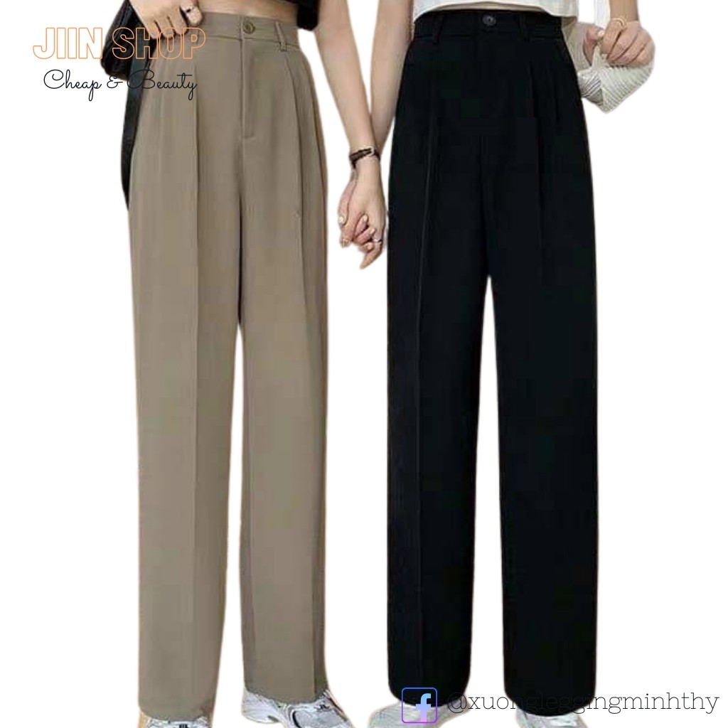 Quần suông ống rộng (M2229) dài 100cm, chất tuyết mưa cao cấp mẫu mới 2021 by Jiin shop | BigBuy360 - bigbuy360.vn