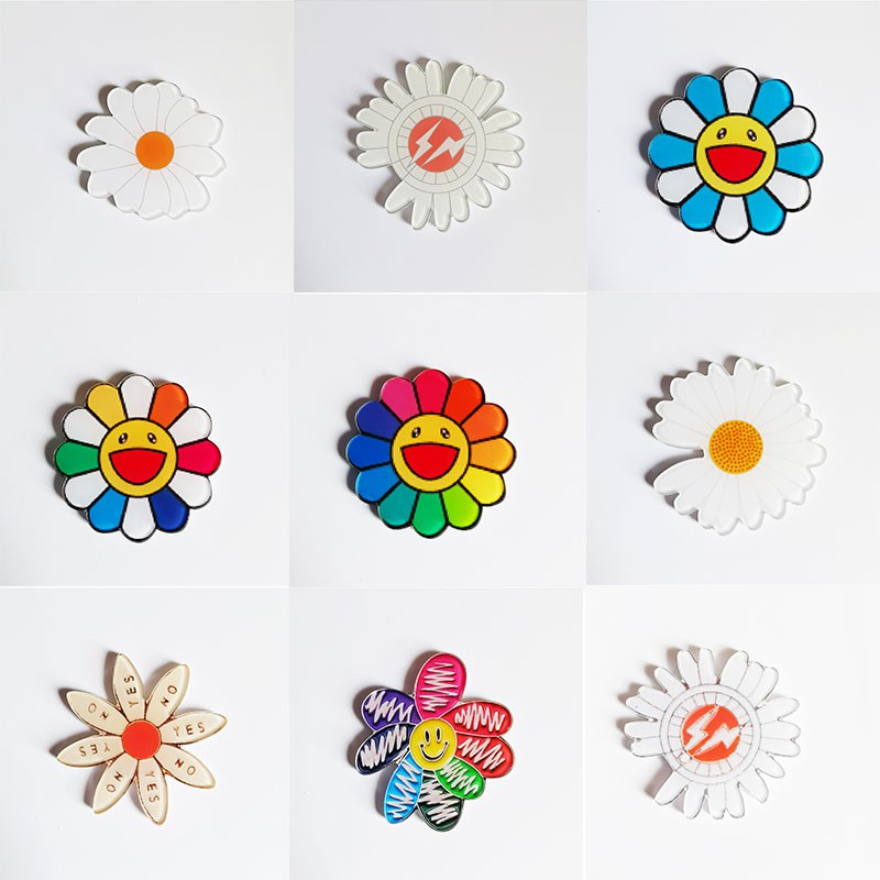 Dễ Thương Ghim Cài Áo Hình Hoa Cúc / Hoa Cúc / Mặt Cười Nhiều Màu Sắc