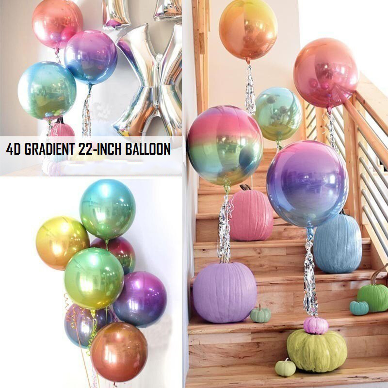 Bong Bóng Màu Ombre 4d 22 Inch Chuyên Dụng Trang Trí Tiệc