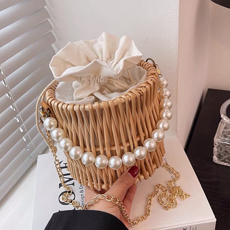 Túi Mây Đi Biển Đan Tay Thủ Công  Phối Dây Chuỗi Hạt Cho Nữ WESTIE - A142.TXN