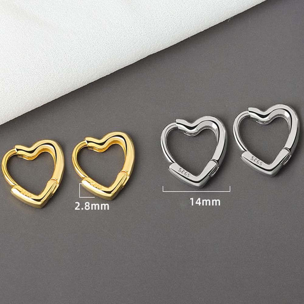 Khuyên Tai Dạng Vòng Phối Khóa Hình Trái Tim Bằng Đồng Nhiều Màu Dễ Thương Cho Nữ