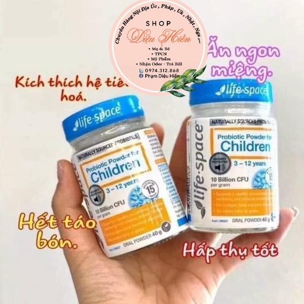 SALE Men Vi Sinh Úc Life Space Cho Trẻ Trên 3 Tuổi, 40g