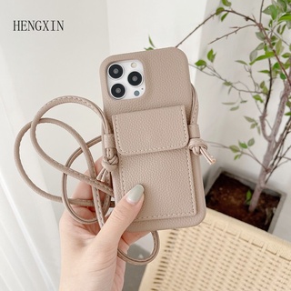 Solid leather soft phone case suitable for iPhone 15 14 Pro Max 13 11 12Pro Max phone case diagonal cross neck strap X XR XSMAX 7 8PLUS MINI protective case
