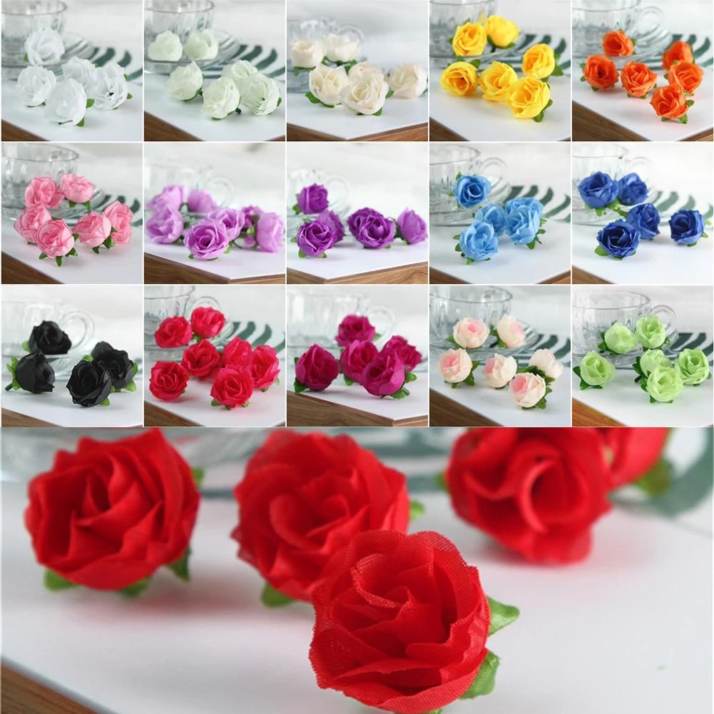 Set 10 Bông Hoa Hồng Giả Bằng Lụa Lãng Mạn Trang Trí Nhà Cửa / Văn Phòng / Khách Sạn / Giáng Sinh