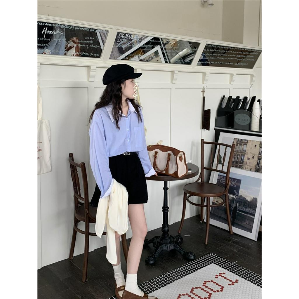 Áo Sơ Mi Kẻ Sọc Dài Tay Thời Trang Dạo Phố Cá Tính 61803