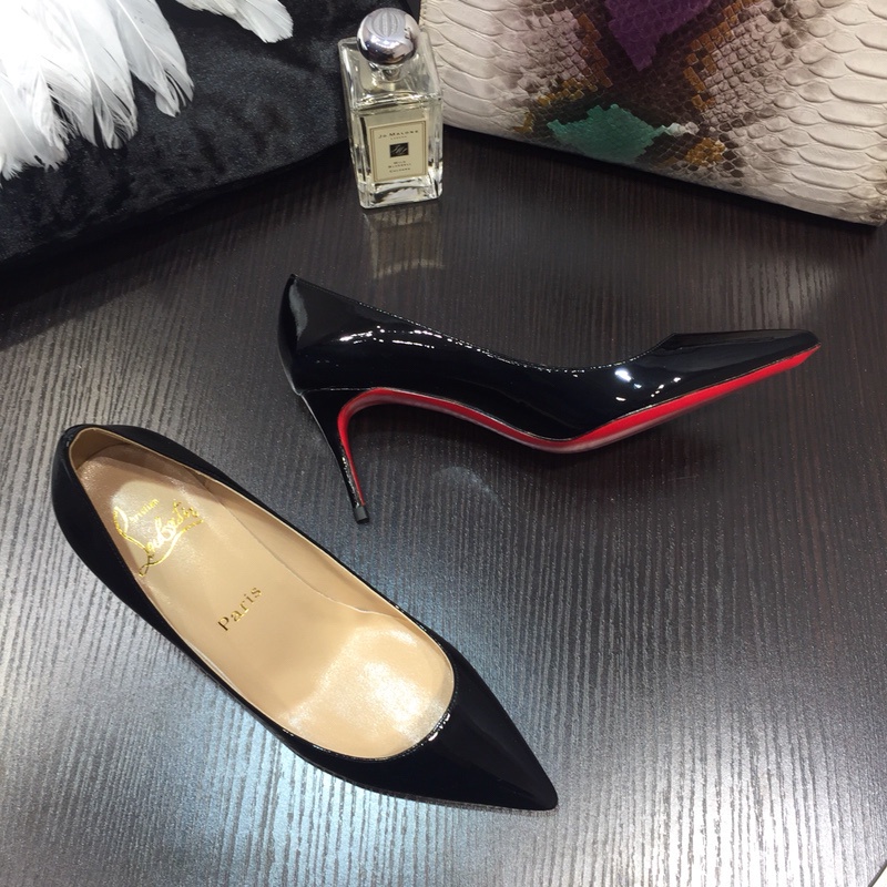Christian louboutin Giày Cao Gót 10cm / 8cm / 6cm Mũi Nhọn Chất Liệu Da Cừu Mềm Mại Thoải Mái Thời Trang Dành Cho Nữ Size 33-42
