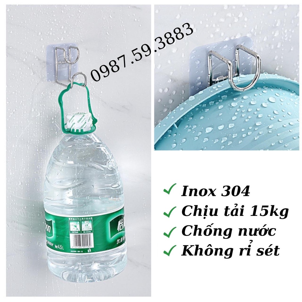 Móc treo thau chậu, rổ giá, thớt đồ dùng phòng tắm nhà bếp bằng inox 304