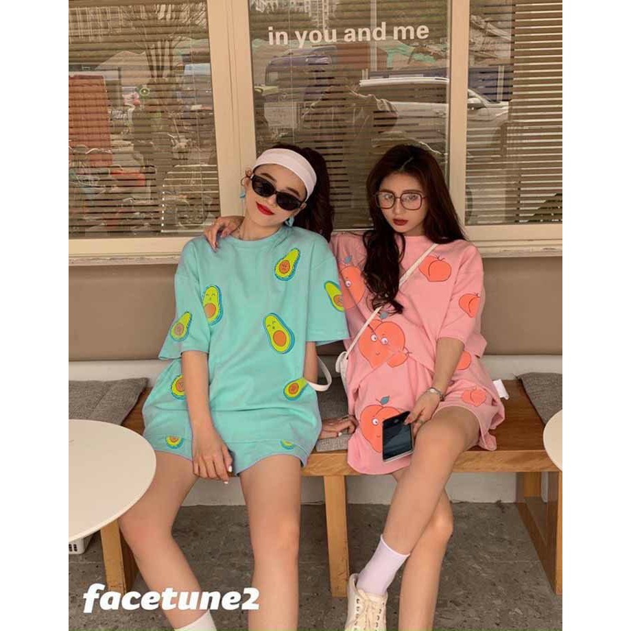 ❤️ LOẠI TỐT THUN COTTON KHÔNG PHAI ❤️ BỘ ĐỒ NGỦ TRÁI BƠ - SÉT QUẦN ÁO CẶP NHÓM MẶC NHÀ QUẢ ĐÀO NAM NỮ KIỂU ĐÙI THỂ THAO
