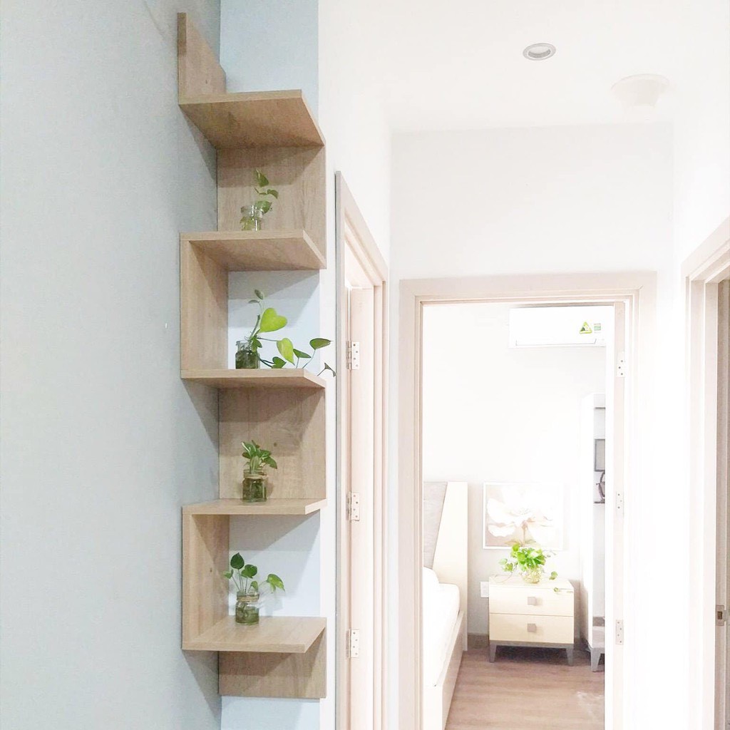 Kệ góc treo tường vách ngăn chất liệu MDF phủ Melamin cao cấp TADA