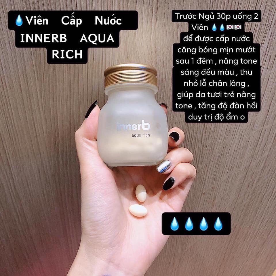Hàng Hot Viên uống cấp nước Innerb Aqua Rich 70 viên