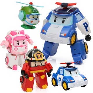 Poli car robot đồ chơi lắp ráp thú cưng biến đổi thành phương tiện giao thông