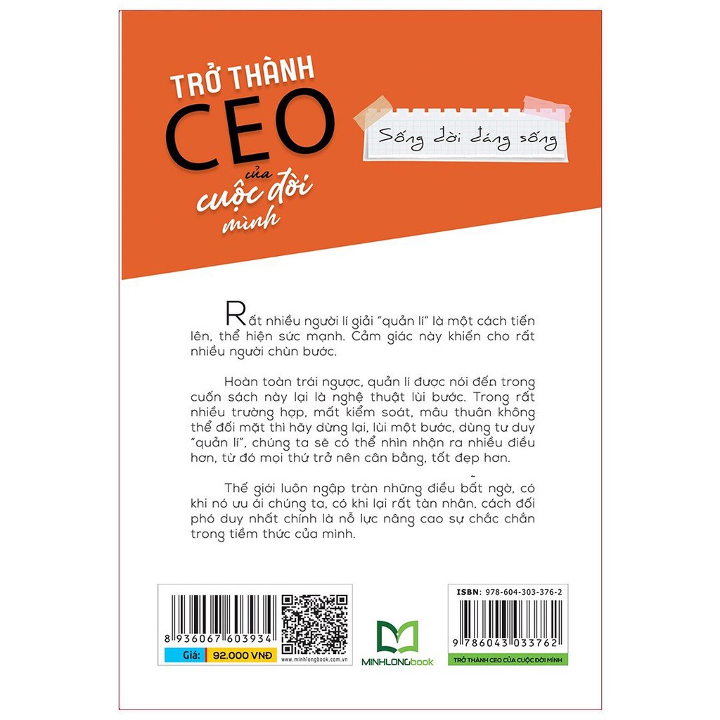 Sách Minh Long - Trở Thành CEO Của Cuộc Đời Mình