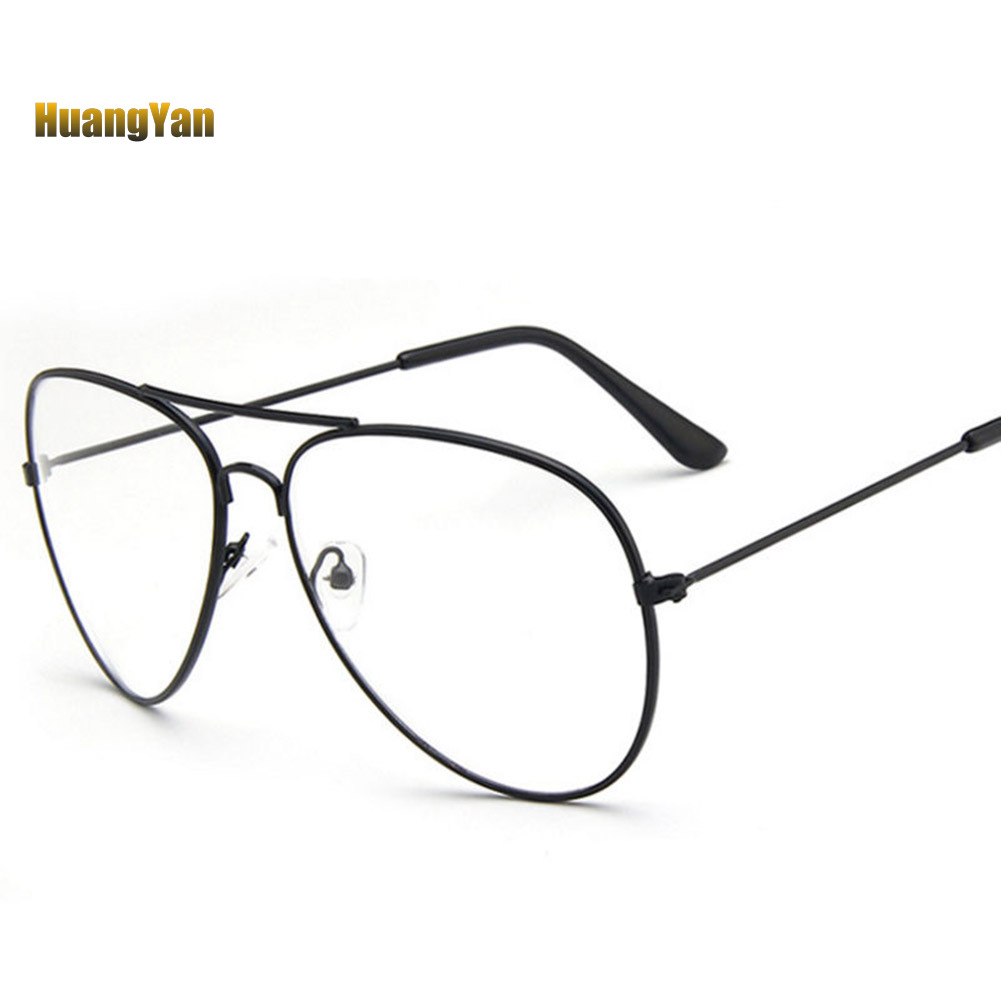 *YANJIN* Unisex Retro Big Round Metal Frame Clear Lens Glasses Eyeglasses Spectacles