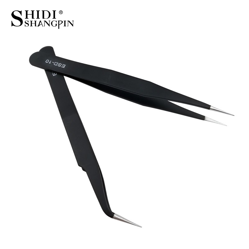 Shidishangpin 1 Nhíp Kẹp Bấm Mi Chống Tĩnh Điện Bằng Thép Không Gỉ