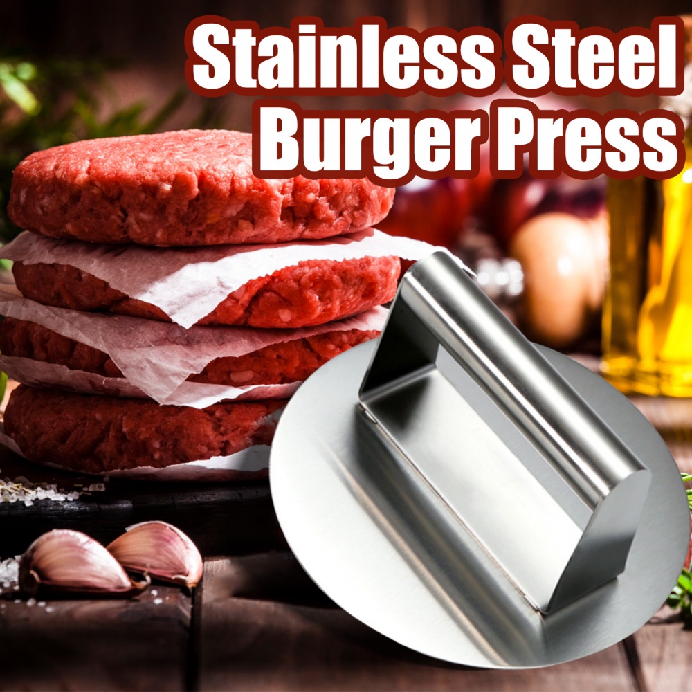 Dụng Cụ Ép Thịt Làm Bánh Hamburger Bằng Thép Không Gỉ Không Dính Mịn Chuyên Nghiệp