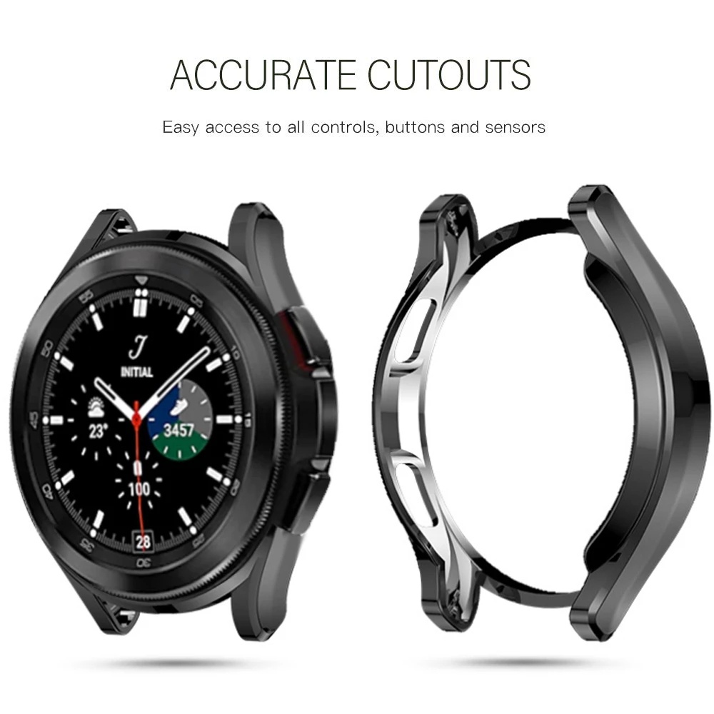 Ốp tpu mạ viền bảo vệ thích hợp cho samsung galaxy watch 4 classic 46mm / 42mm galaxy watch 4 44mm 40mm