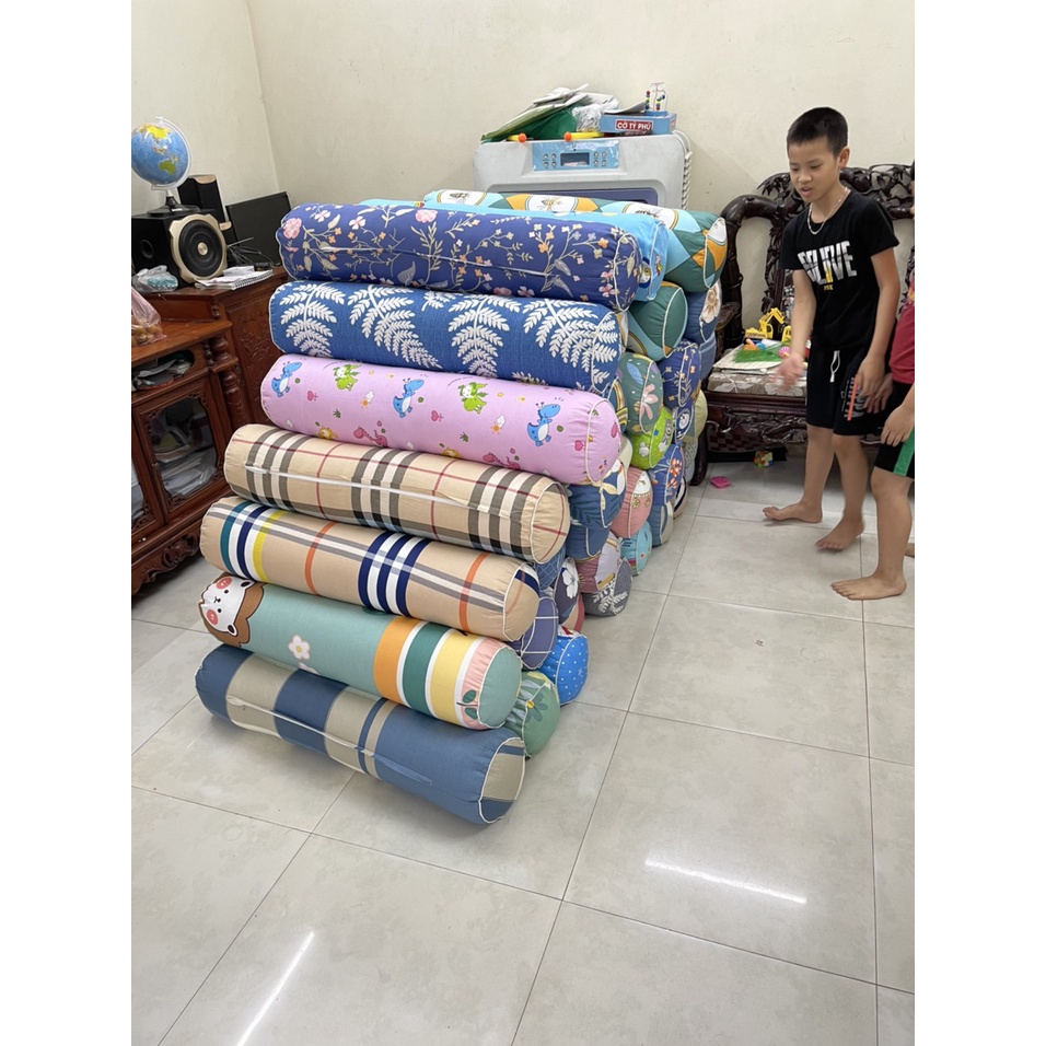 [Giá lỗ xin 5 sao] Gối ôm cotton + lõi bông trắng chống nóng đùi, mồ hôi đùi - Đã gồm ruột