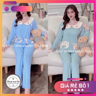 Bộ bầu cotton mẫu mới, túi bàn chân xinh xinh, tiện cho bé ti