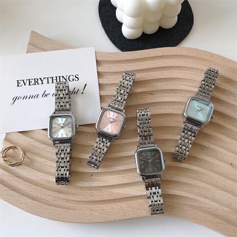 Đồng hồ nữ đẹp đeo tay nữ chính hãng NAIDU mặt vuông 26mm giá rẻ có chống nước  - SULABEU