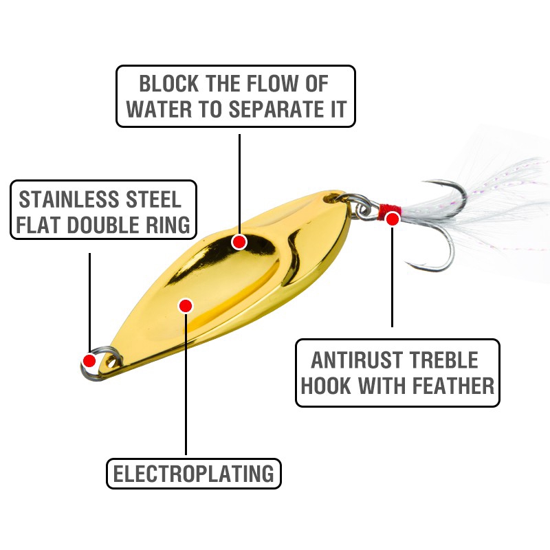 mồi mềm câu cá lưỡi câu cá lóc đài tinh mùi câu cá Gold/Silver Metal mồi dụ cá lure mồi câu giả mồi câu cá giả 1 Pcs d1 mồi giả câu cá biển Micro Spoon Lure trê lăng mồi giả câu cá Spoon Lure sebarau Spoon Lure