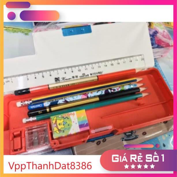 (Sale)  Hộp đựng bút nhựa 2 mặt có nam châm nhiều nhình siêu cute