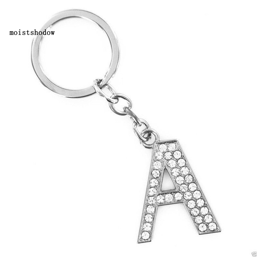 Móc khóa hình chữ cái Alphabet đính đá lấp lánh
