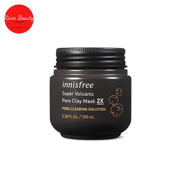 Mặt Nạ Đất Sét Tro Núi Lửa Giảm Mụn Đầu Đen Innisfree Super Volcanic Pore Clay Mask 2X 100ml.
