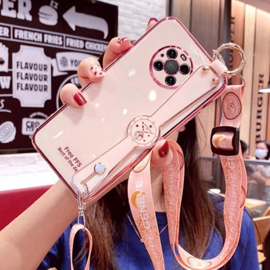 Mới Ốp Điện Thoại Silicon Có Dây Đeo Cho Oppo A9 A5 2020 Reno 4 5 Pro A5S A3S A52 A92 F9 A31 2020 A59 F1S A12 A12E