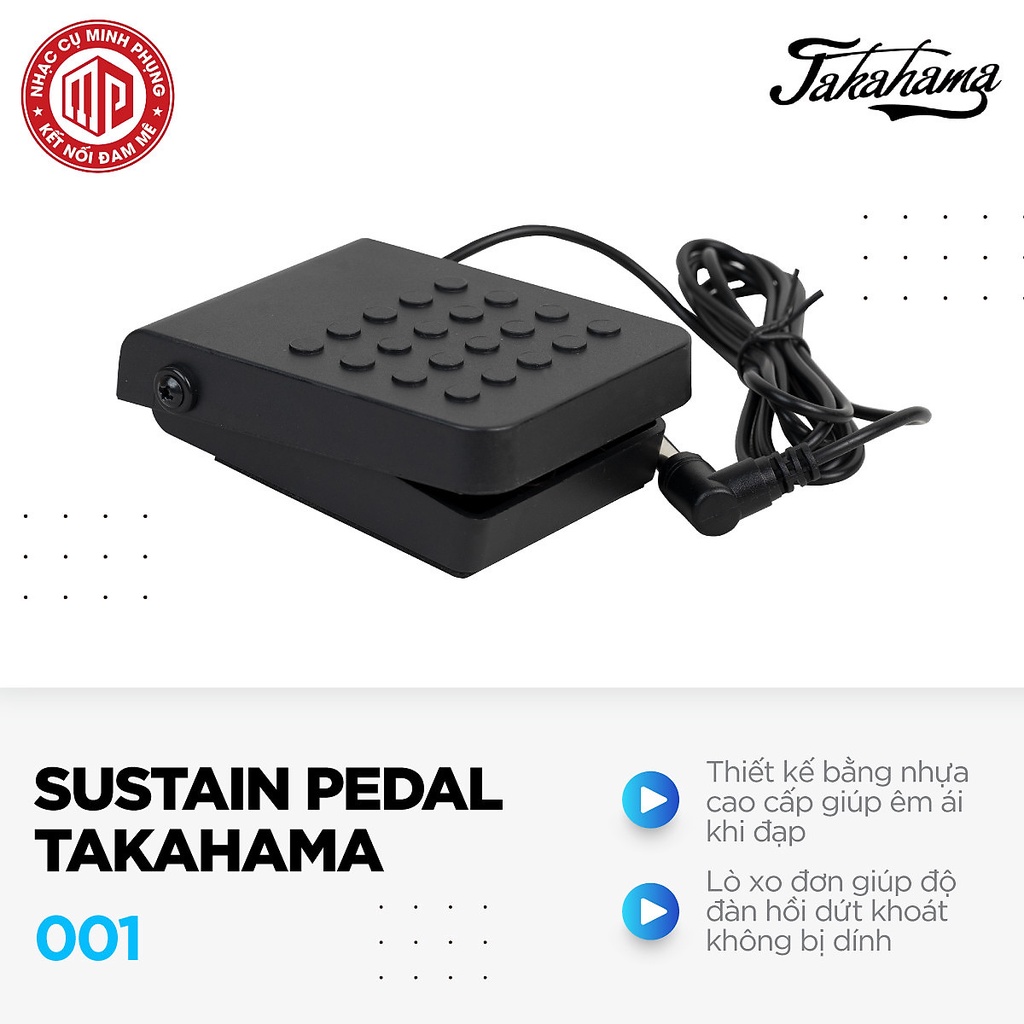 Bàn đạp tạo tiếng vang/ Pedal Sustain - Takahama 001 - Đa năng, dành cho đàn Organ, Piano - Hàng chính hãng