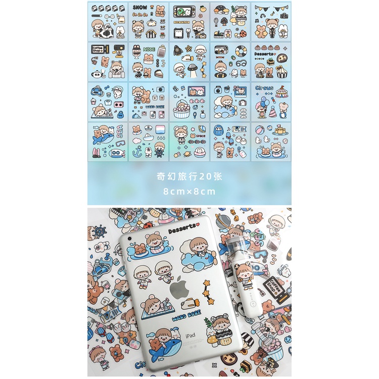 Hot 1 Miếng Sticker 2D chỉ 1K Siêu Dễ Thương Để Dán Bình Nước Sách Vở Sổ Sách Cực Xinh Phù Hợp Cho mọi người