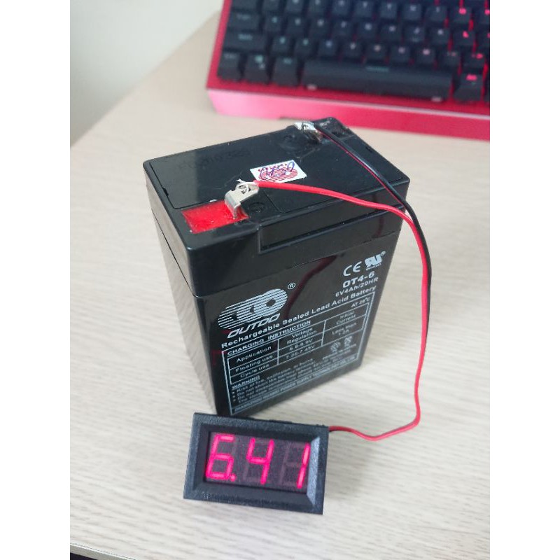 Ắc Quy 6V4Ah OUTDO xe điện trẻ em 6V - Pin ô tô, xe máy điện trẻ em | Quạt tích điện 6V | Cân điện tử