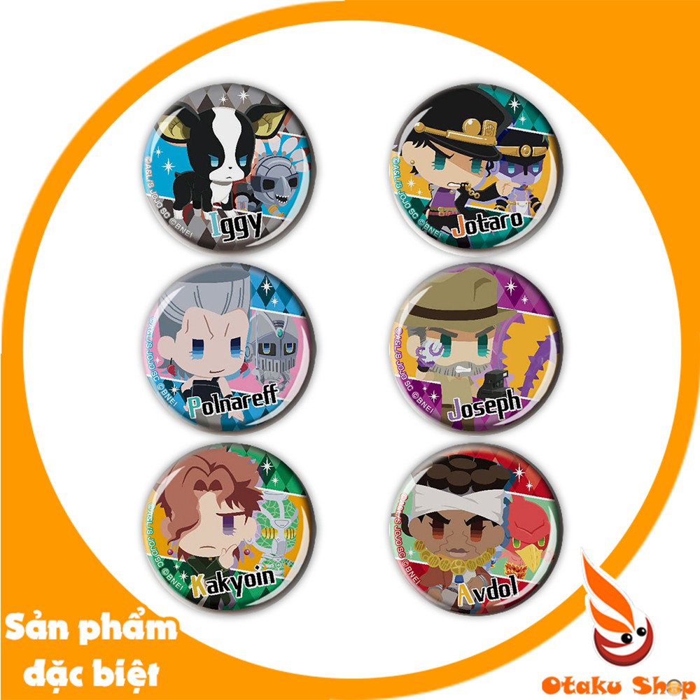 SET 6 CÁI huy hiệu Anime Jojo hay JoJo's bizarre adventure - Cuộc phiêu lưu bí ẩn