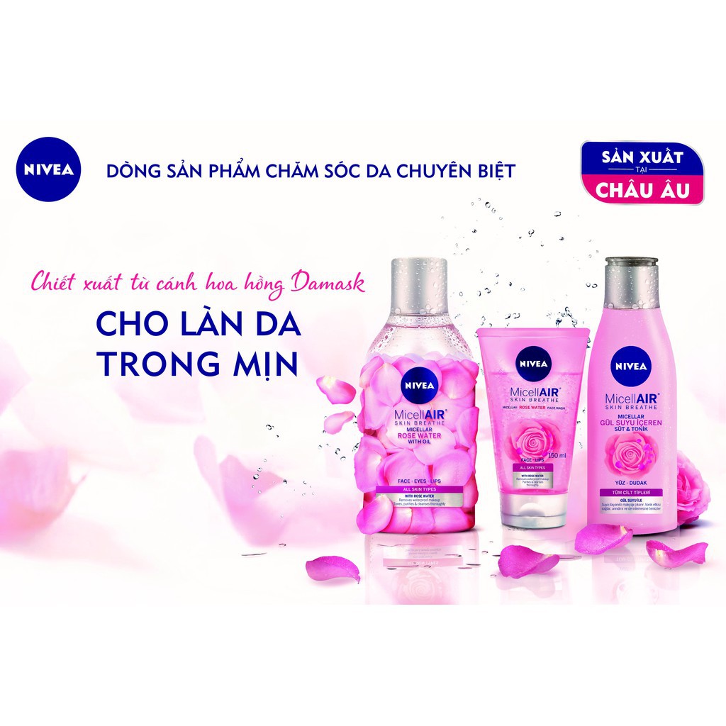 Nước tẩy trang chiết xuất hoa hồng Nivea MicellAIR Skin Breathe (400ML) - 82366