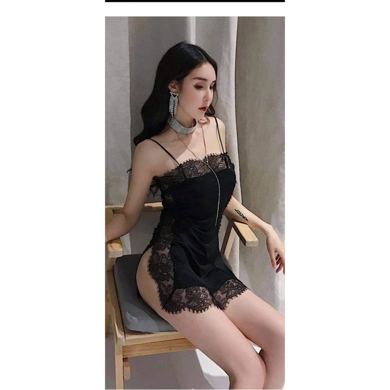 Váy ngủ chất thun lạnh ôm sát ngươi slim sexy lingerie mã VN625 | BigBuy360 - bigbuy360.vn