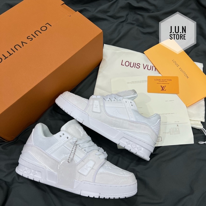 GIÀY LV TRAINER TRẮNG FULL DA THẬT LAI AU