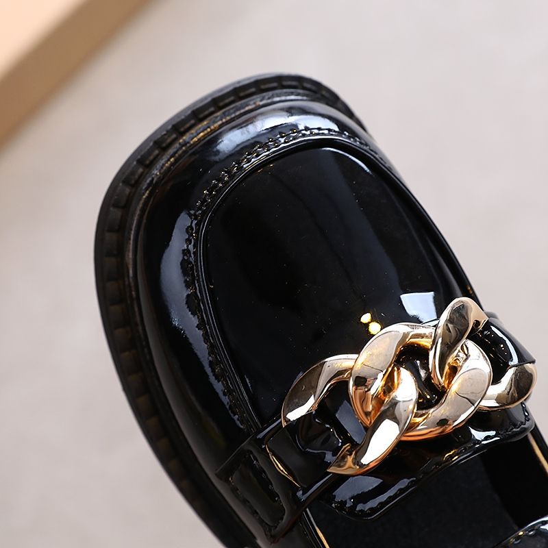 Giày Da Màu Đen Phong Cách Anh Quốc Thời Trang Mùa Thu 2022 Cho Bé Gái